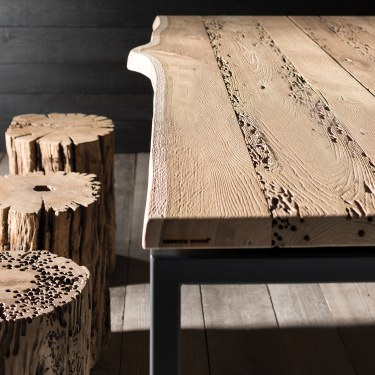Sparta - tavolo con piano in legno e gambe in metallo